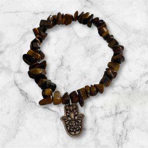 Tiikerinsilmä hamsa rannekoru 20cm